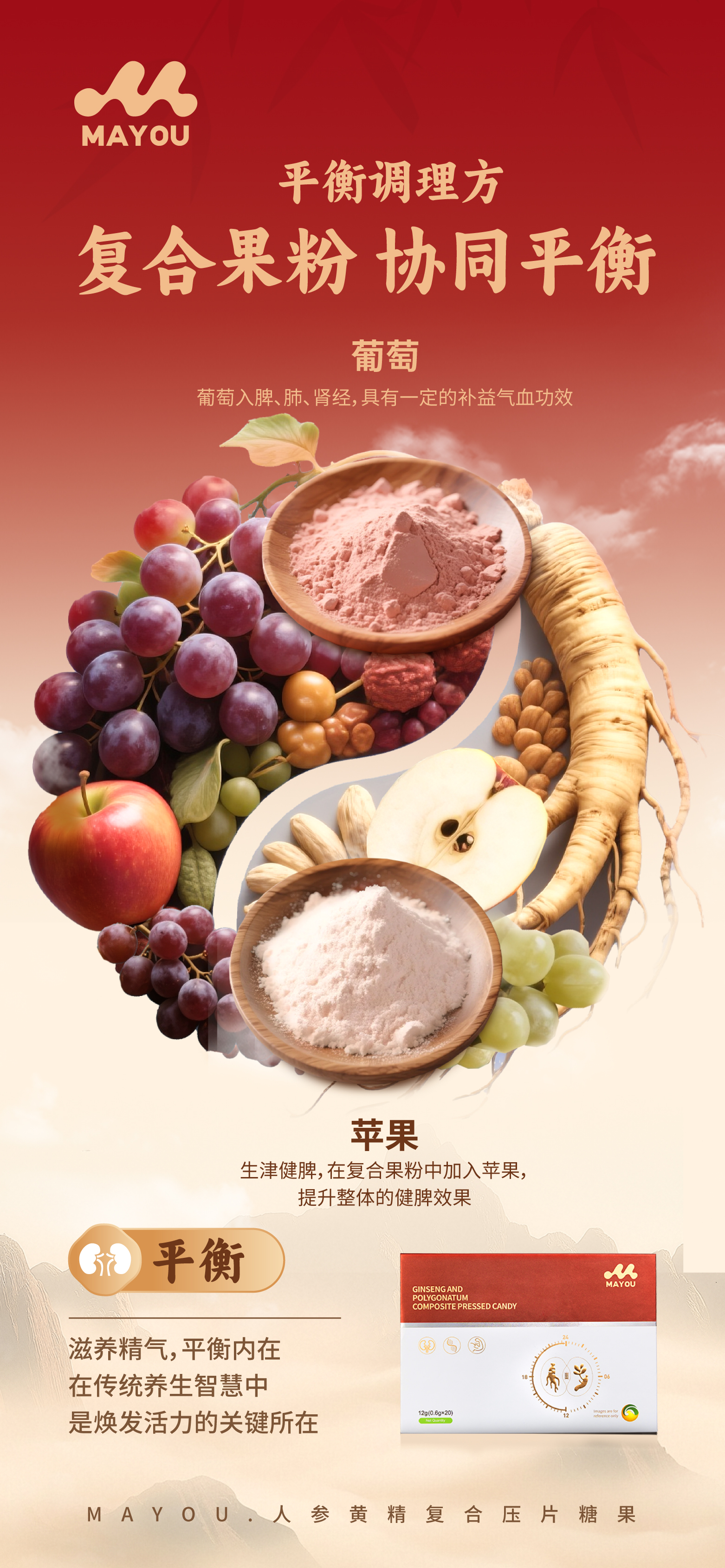 🔥夏季是补阳黄金期！。💪贝康劲升级版 MAYOU你行！。诸材滋补，肾阳充盈。本草精粹，滋养肾阴。滋养精气，平衡内在，焕发活力⚡️